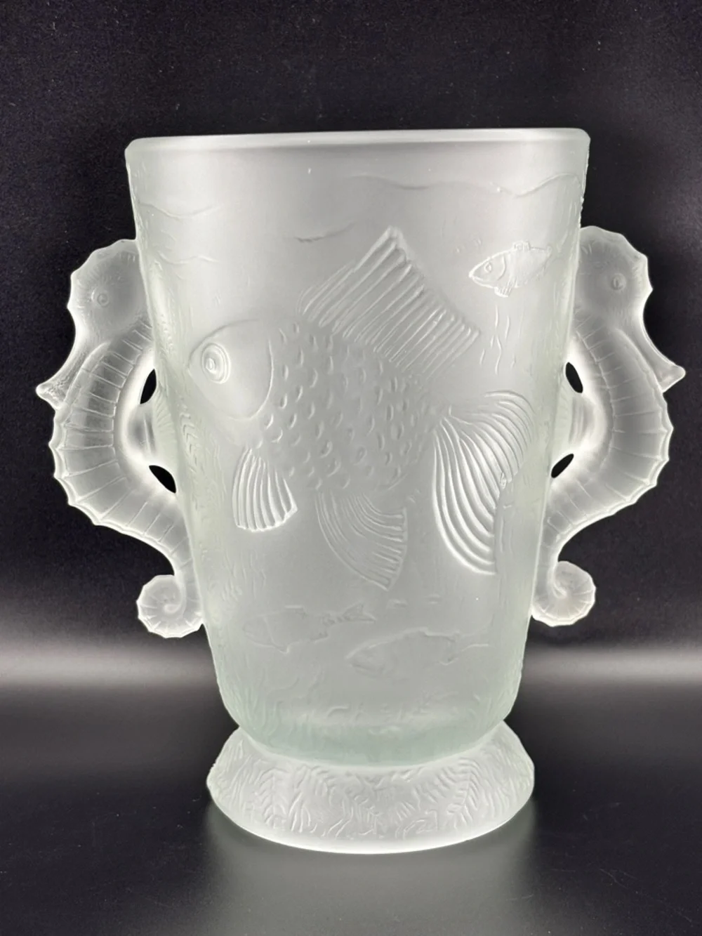 Vintage Barolac Art Deco Czech Frosted Satin Pressed Glass Vase